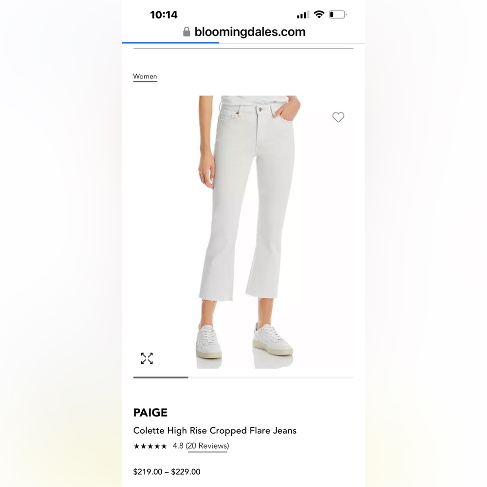 NWT PAIGE COLETTE HIGH RISE CROP FLARE